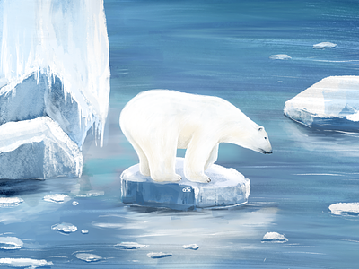 A R C T I C animals antarctic arctic bear design drawing endangered endangeredspecies glaciers globalwarming ice illustration nature polar procreate sketch white