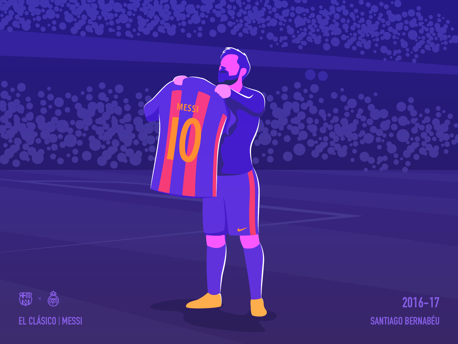 Messi - El Clásico art barcelona celebration drawing elclassico football goal illustration messi real madrid soccer vector