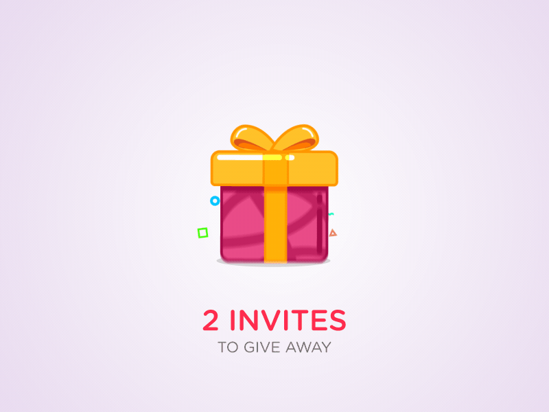 Invites x 2 animation box creative gif gift giveaway invite loop minimal