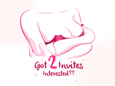 Hot Invites art creative design gift girl illustration invite minimal nude pink vector