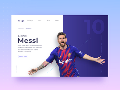 Messi Landing page barcelona clean design football landing page messi simple soccer sports uidesign ux website