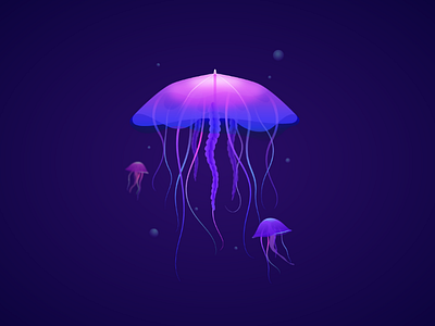 Jellyfish app art challenge creative design illustration inspiration jellyfish light sea vector