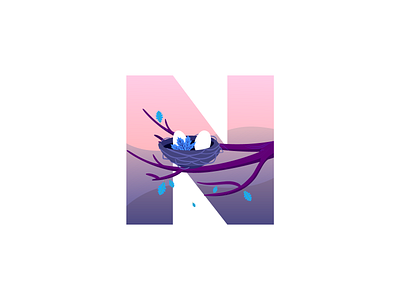 Nest_36daysoftype 2d 36daysoftype creative design icon illustration illustration art letter logo nature type typo typo logo typography