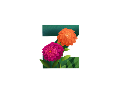 Zinnia_36daysoftype 2d 36daysoftype creative design icon illustration illustration art letter logo nature type typo typo logo typography