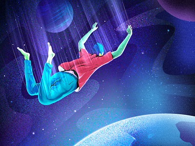 Collision with planet art artist background character illustration illustration design planet procreate sketch space ui