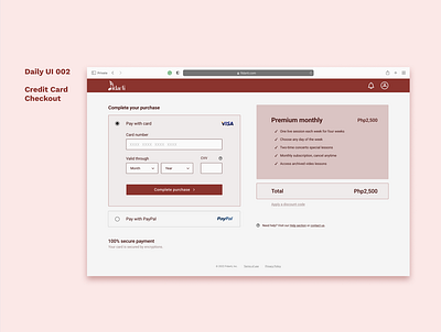 Daily UI 002 - Credit Card Checkout checkout dailyui design ui uidesign uxdesign