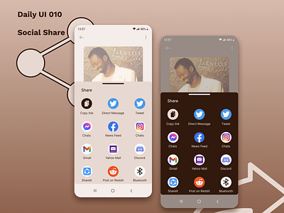 Daily UI 010 - Social Share dailyui design socialshare ui uidesign userexperience userinterface ux uxdesign