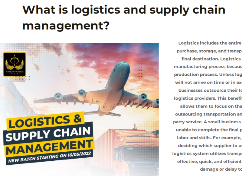 What is logistics and supply chain management? by arrow wings academy ...