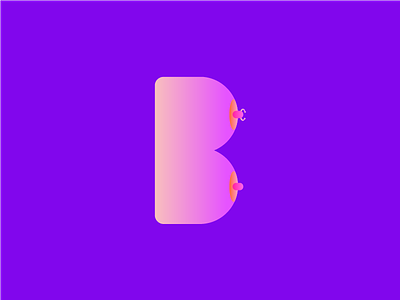 B is for boobs 36daysoftype digital digitalart illustration minimal typography