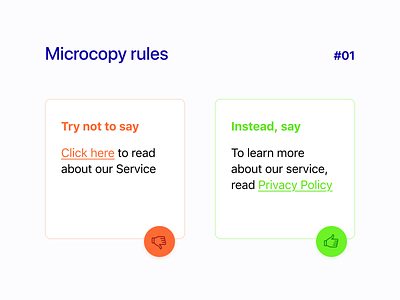 Microcopy rules #01
