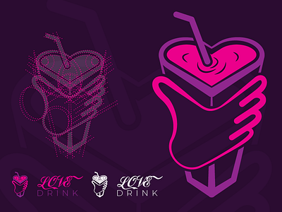 LOVE Drink Logo Inspiration bar corporate dating drinks engagement logo love ornament pink