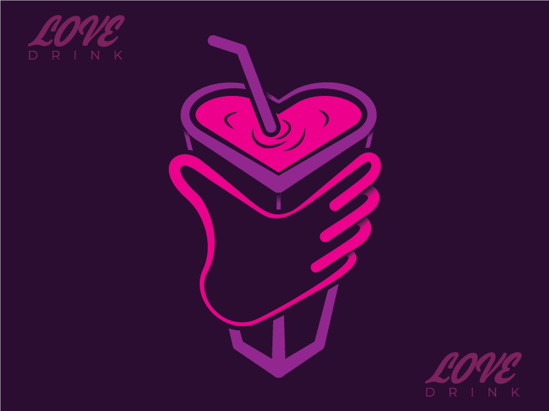 Final Love Drink Logo Design Inspiration By Aman Ullah On Dribbble