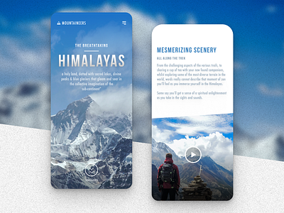 Himalayas Trek/Travel Mobile Website - Concept Design app blue branding colors design design art figma mobile mobile app mobile design mobile ui photography product design travel typography ui uiux ux