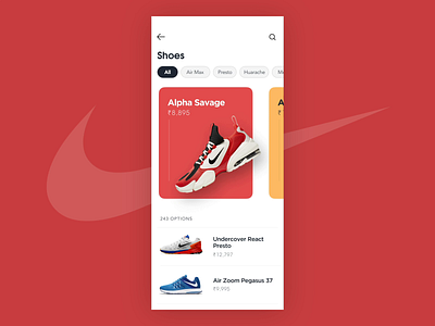 Nike Shoe Store - Parallax Animation aftereffects animation animation after effects blue colors design figma nike parallax parallax scrolling product design scroll animation scrolling shoes shoes store ui