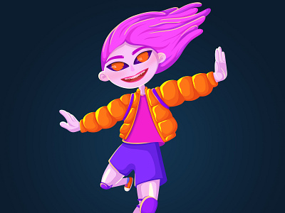 space girl bright colors character character design girl space woman