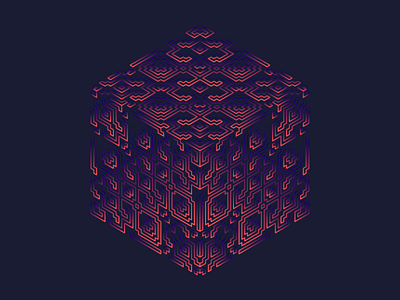 Hexahedron cube entheogen gradient hallucinogen illustration pattern psychedelic sacred geometry