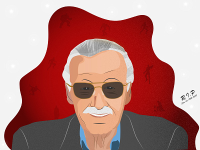 Rip Stan Lee character illustration marvel comics portrait portrait illustration rip stan lee tribute vector vector portrait