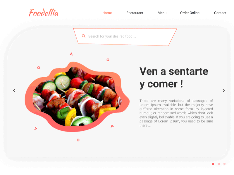 Food website interaction