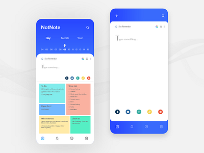 Not note blue clean colorful daily list note notes notnote task to do ui ux
