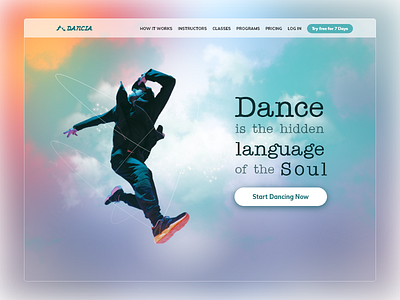 Dancia - Dance School Webite Landing Page agency app bangladesh dance dancer design landingpage minimalist mobile onepage school ui