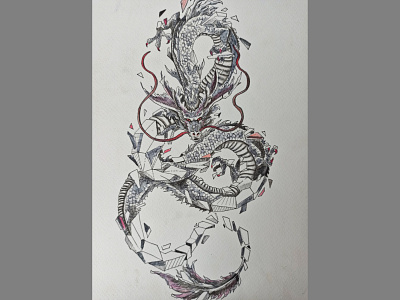 ''Dragon'' art color design dragon draw handmade