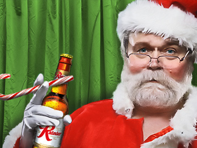 Drunk Santa - Rainier Beer beer christmas drunk photoshop rainier beer santa