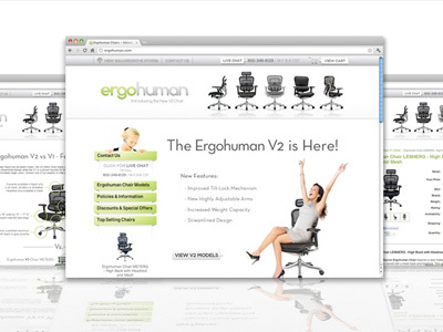 Ergohuman ecommerce graphic design jquery logo web design web development