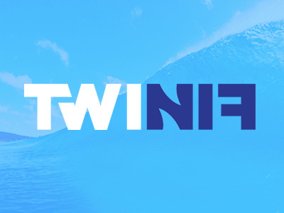 TwinFin Surf brand identity illustrator logo
