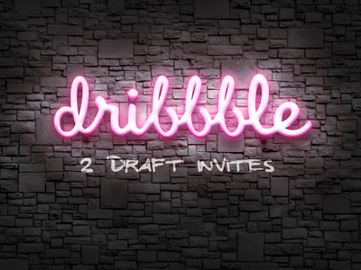 Dribbble Invite dribbble invite neon photoshop