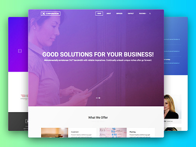 X-Corporation – Free Bootstrap Business HTML5 Template business corporate finance multipurpose template webdesign
