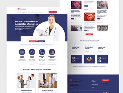 Cardiovascular associates of america website design concept cardiovascular clean design graphic design health professional ui web design website