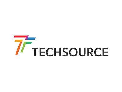 TECHSOURCE color fountain it logo simple source tech