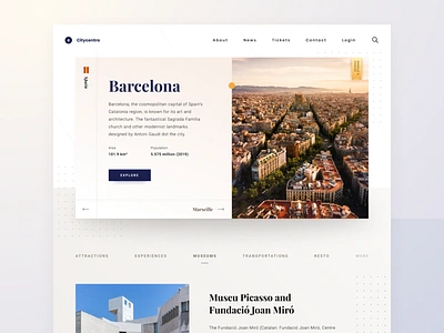 World City Website Landing Page agensip barcelona catalunya citywebsite dailydesign dailyui designprocess landingpage museumwebsite uidesign uitrend uiux userexperience userinterface uxdesign uxprocess webdesign websiteui websiteux