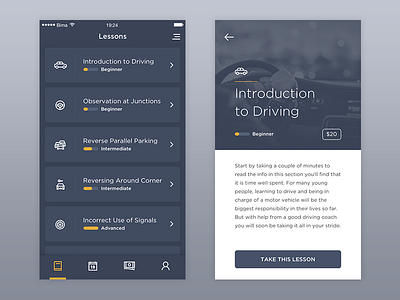 Course Learning App app course flat ios learning lesson level mobile sketch student ui ux