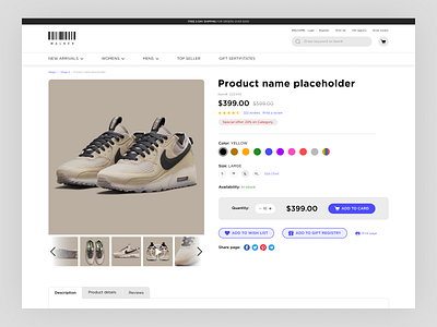eCommerce product card ecommerce minimalistic modern product card product details shop shopify sneakers ui