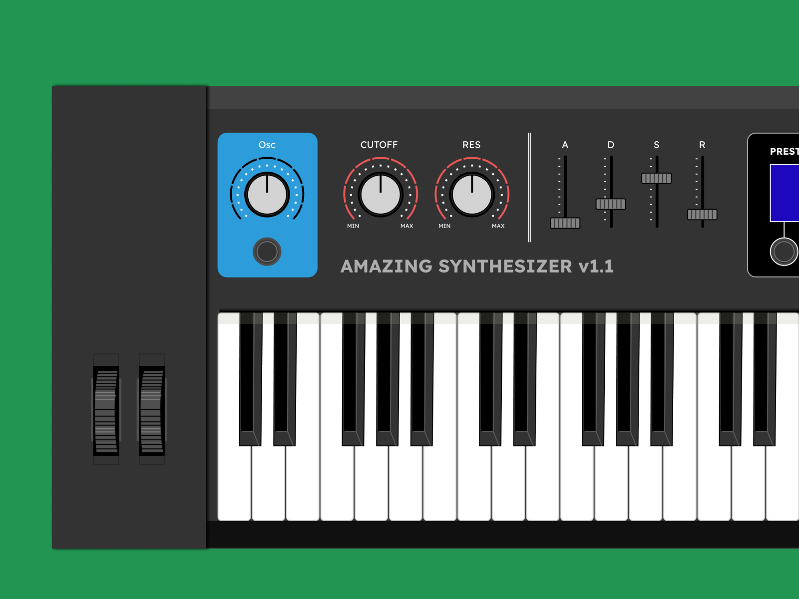 Vector Drawing of a simple Synthesizer by Presto Kaung on Dribbble