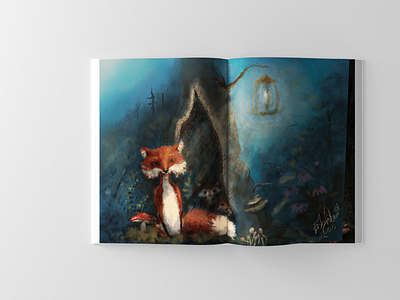 The Little Fox artist child cubs digital art forest fox illustration kits picture book story trees whimsical woods