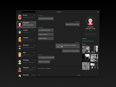 Dark Ui Direct Messaging - 013