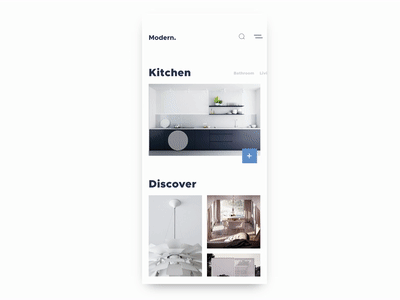 Modern Home Inspiration animation app cards feed interaction invision invision studio mobile transition ui ux