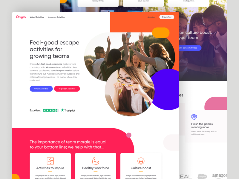 Onigo Homepage branding concept design identity logo ui ux web