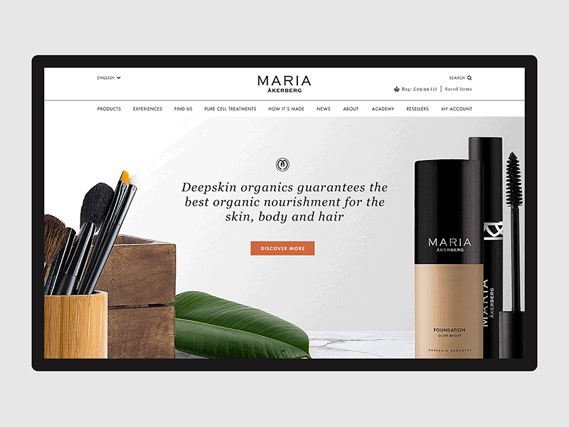 Maria Akerberg ecommerce products skin care website