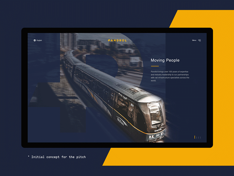 Pandrol Pitch Concept concept design pitch rail railway web design
