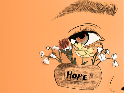 Hope digital flowers hope illustration procreate