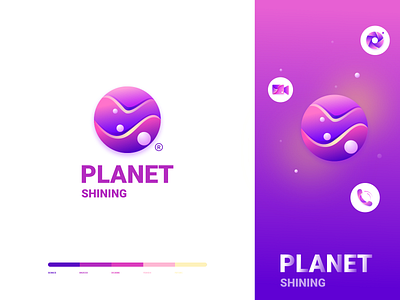 Shining planet icon logo