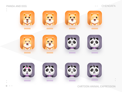 Panda and dog expressions dog expressions icon panda sketch ux