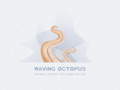 Octopus greets you from the sea icon ux