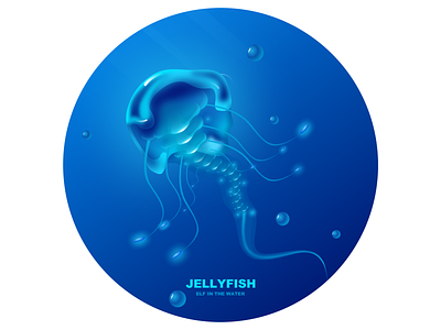 Jellyfish blue lovely sea ux