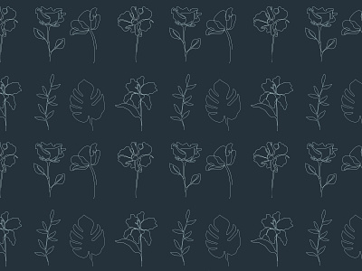 One Line Spring Flowers seamless pattern branding clipart design doodle illustration pattern print seamless vector vectorart