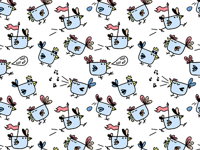 Seamless pattern "Funny chickens"