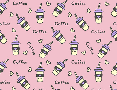 Seamless pattern coffee takeaway branding clipart design doodle illustration logo print seamless pattern sticker vector vectorart